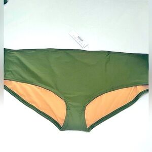NWT J Crew Bikini Bottoms Size 3x Boy Short Olive Green Swimsuit Bottoms